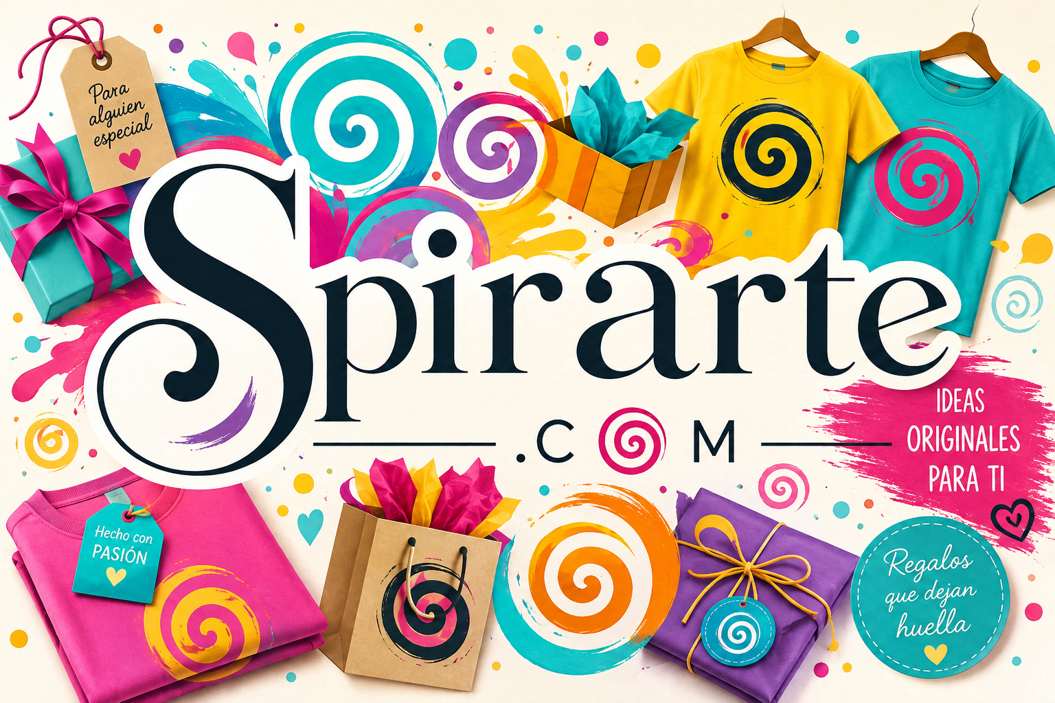 Un cartel de Spirate como ejemplo de regalos